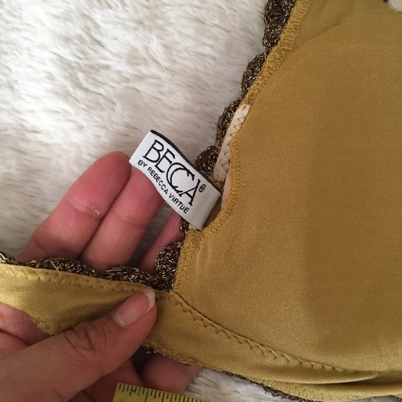 EUC Becca gold crochet halter bikini - Picture 11 of 13